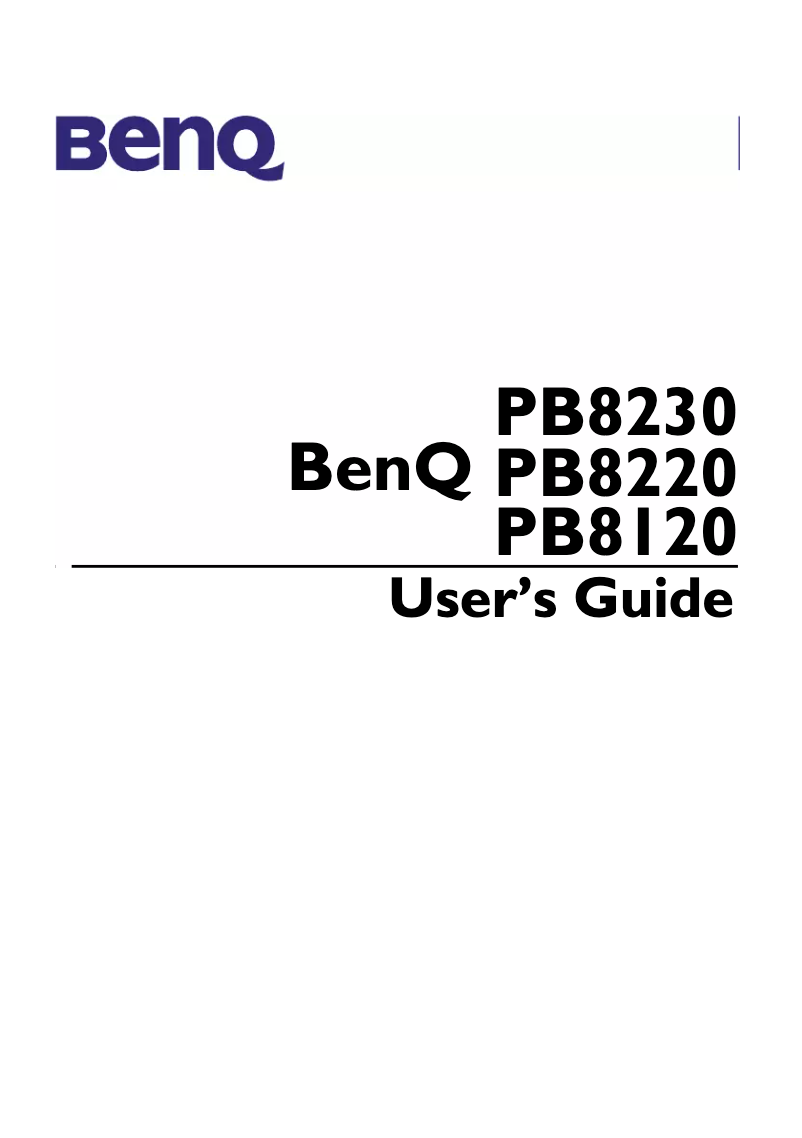 Page 1 de la notice Manuel utilisateur BenQ PB8220