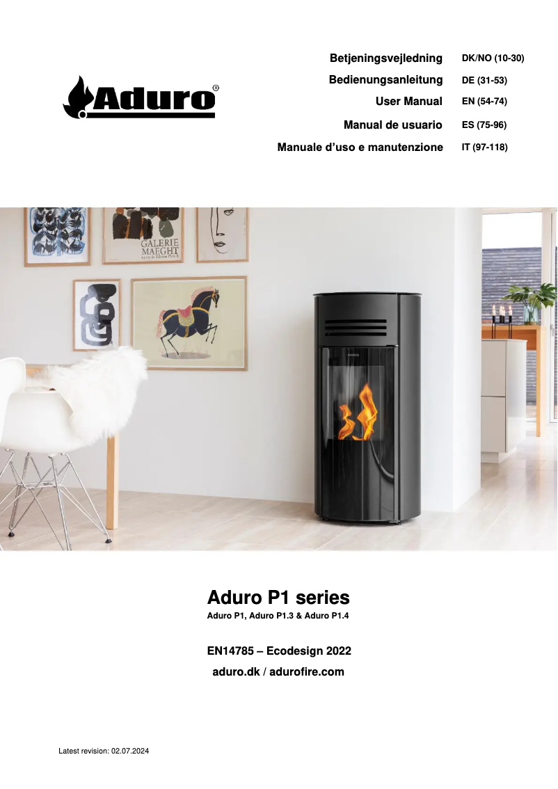 Page 1 de la notice Manuel utilisateur Aduro P1