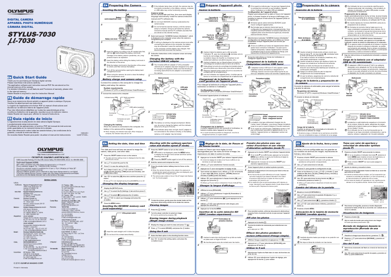 Página 1 del manual Guía de inicio rápido Olympus Stylus 7030