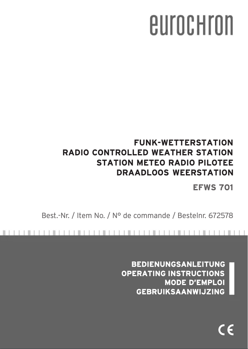 Página 1 del manual Manual de usuario Eurochron EFWS 701