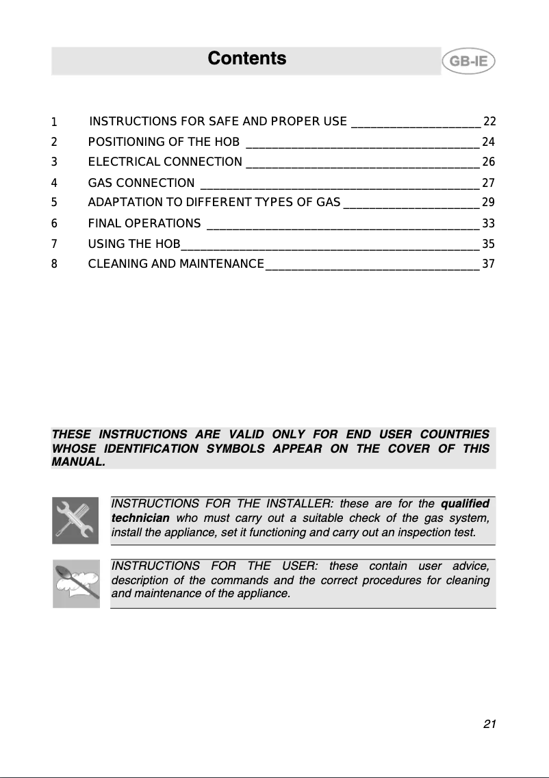 Page 1 de la notice Manuel utilisateur Smeg SRV576M5