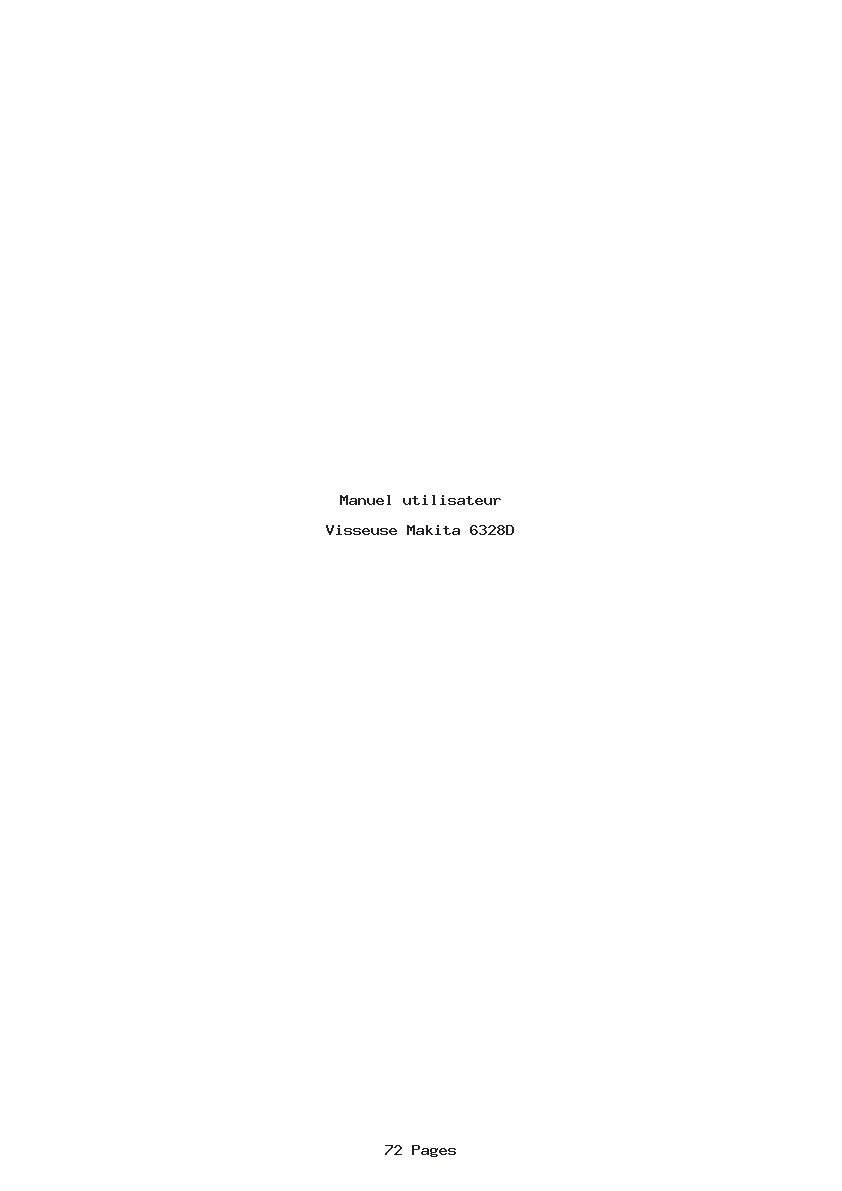 Page 1 de la notice Manuel utilisateur Makita 6328D