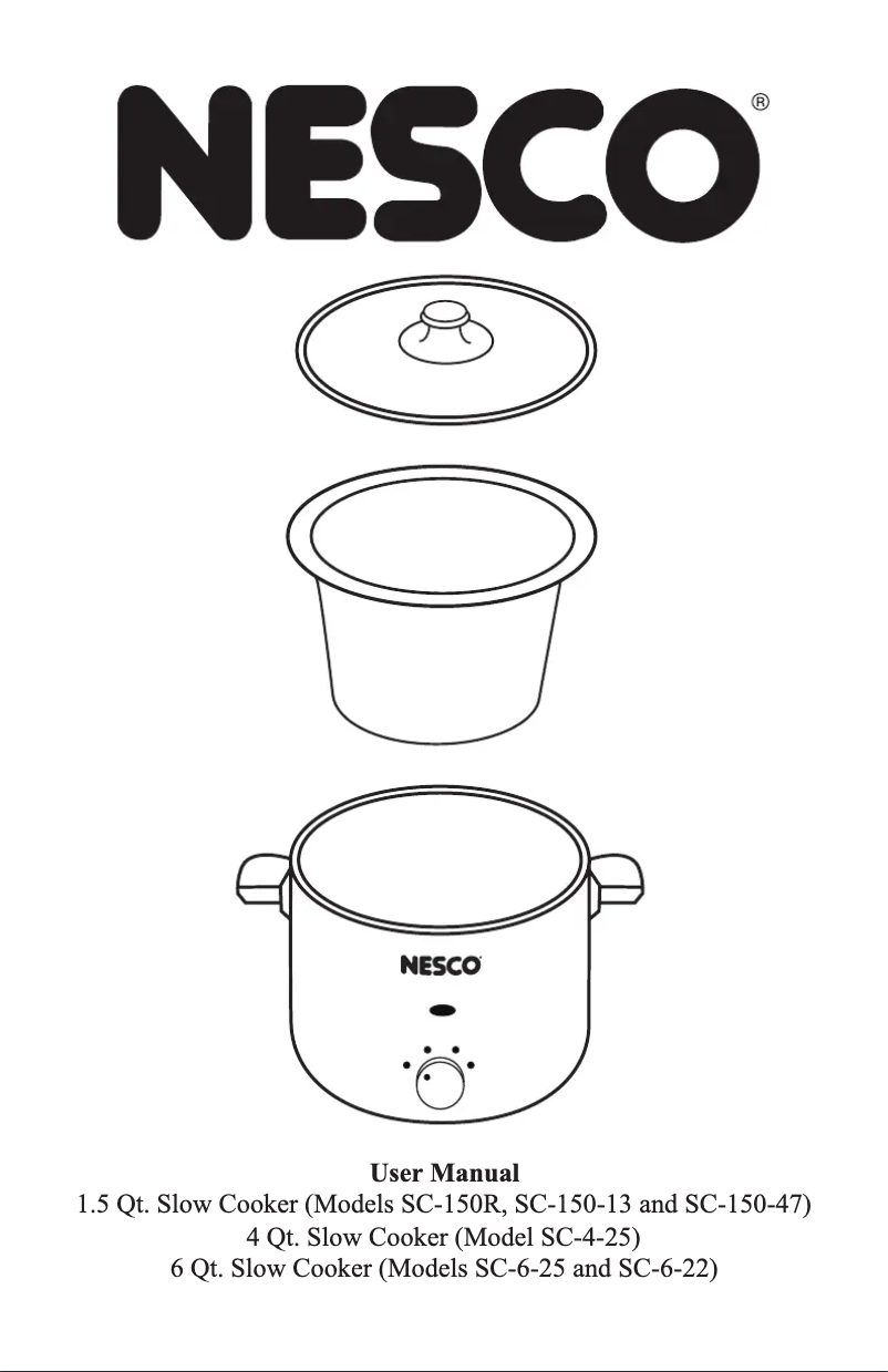 Page 1 de la notice Manuel utilisateur Nesco SC-4-25