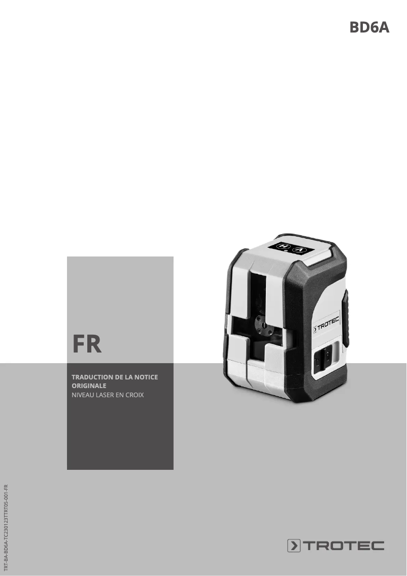 Page 1 de la notice Manuel utilisateur Trotec BD6A
