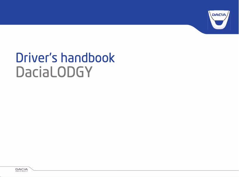 Page 1 de la notice Manuel utilisateur Dacia Lodgy (2014)