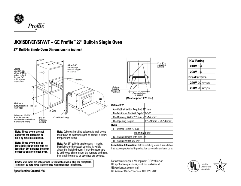 Image de la première page du manuel de l'appareil JK915SFSS