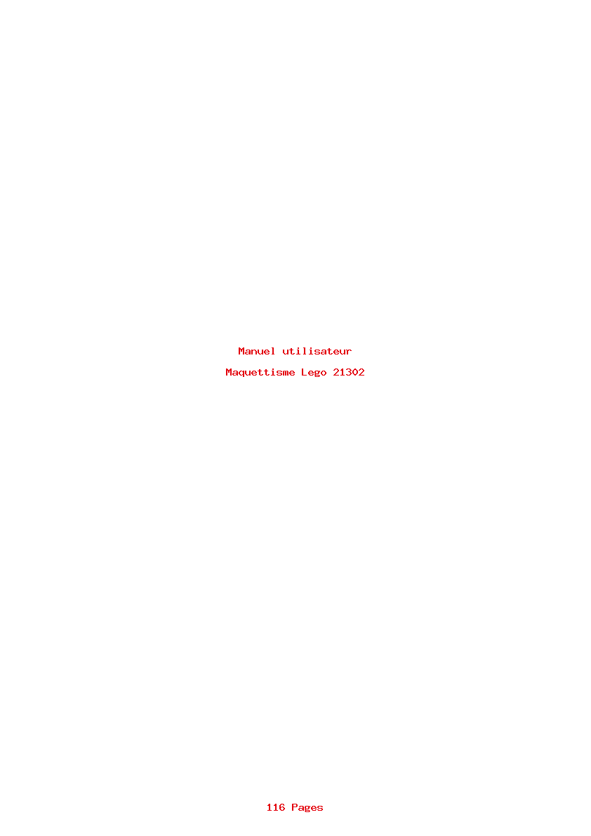 Page 1 de la notice Manuel utilisateur Lego 21302