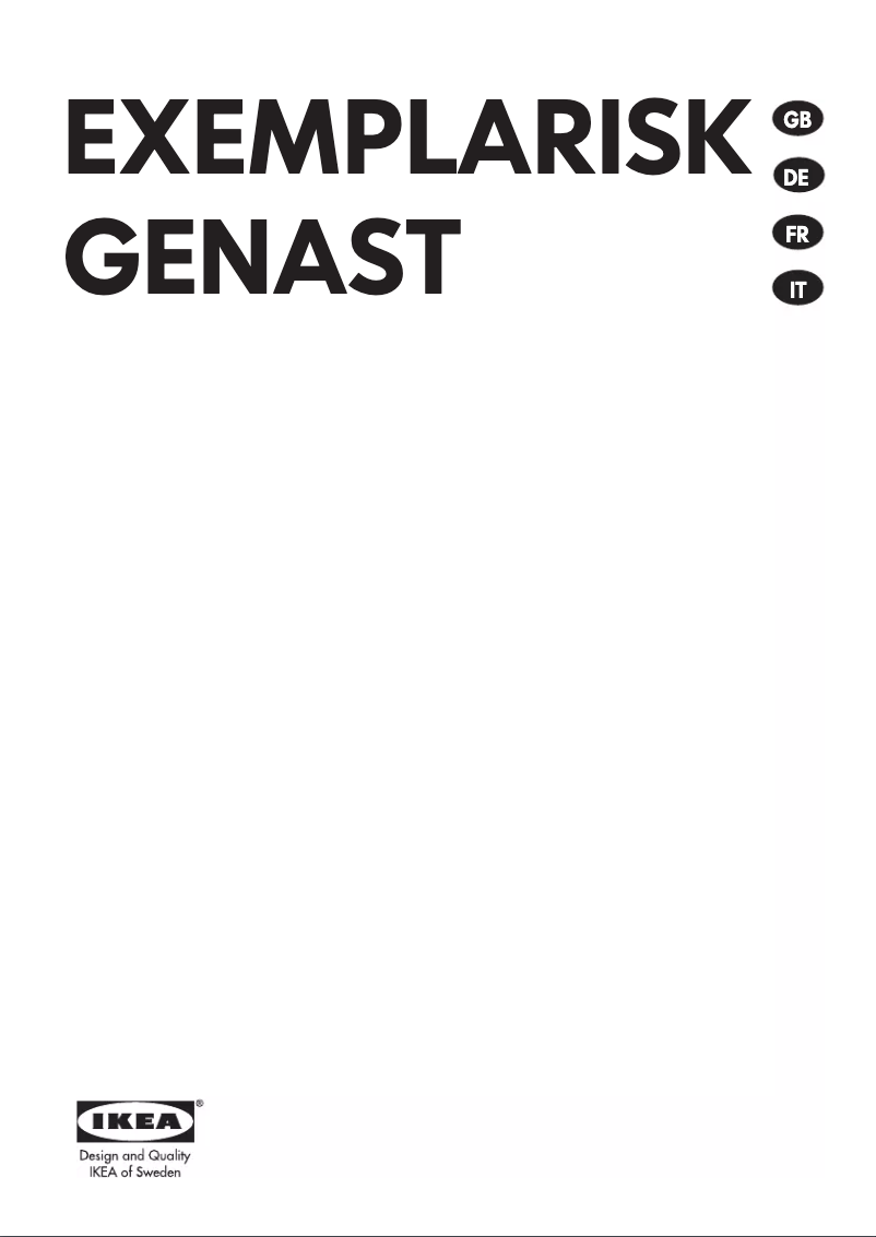 Page 1 de la notice Manuel utilisateur Ikea GENAST Faktum