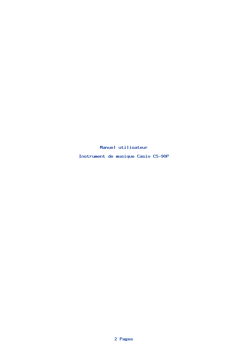 Page 1 de la notice Manuel utilisateur Casio CS-90P