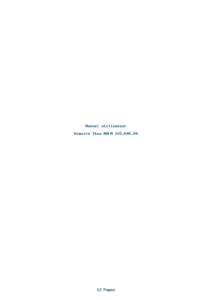 Page 1 de la notice Manuel utilisateur Ikea MALM 102.646.94