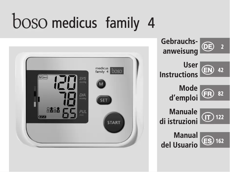 Page 1 de la notice Manuel utilisateur Boso Medicus Family 4