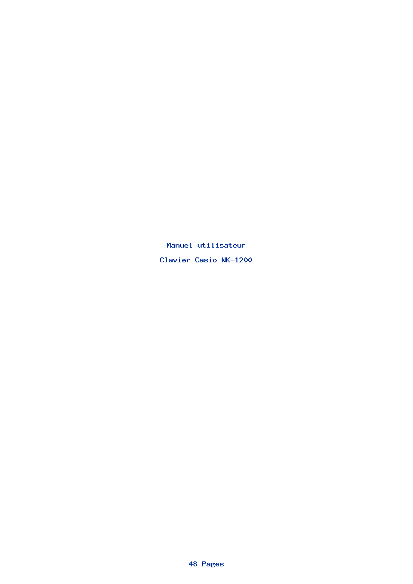 Page 1 de la notice Manuel utilisateur Casio WK-1200