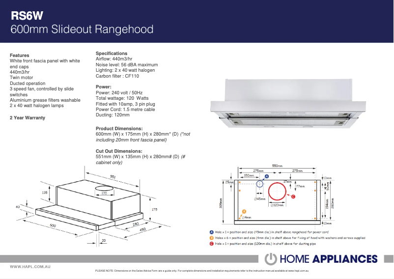 Page 1 de la notice Manuel utilisateur ARC RS6W