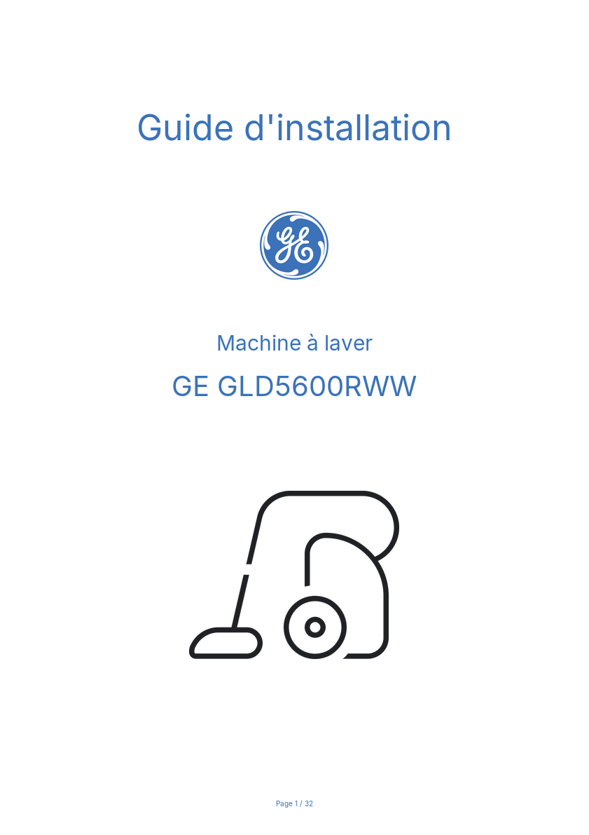 Image de la première page du manuel de l'appareil GLD5600RWW