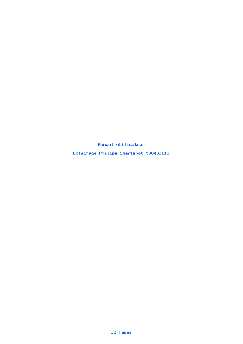 Page 1 de la notice Manuel utilisateur Philips Smartspot 598433116