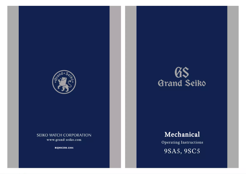 Page 1 de la notice Manuel utilisateur Grand Seiko 9SC5