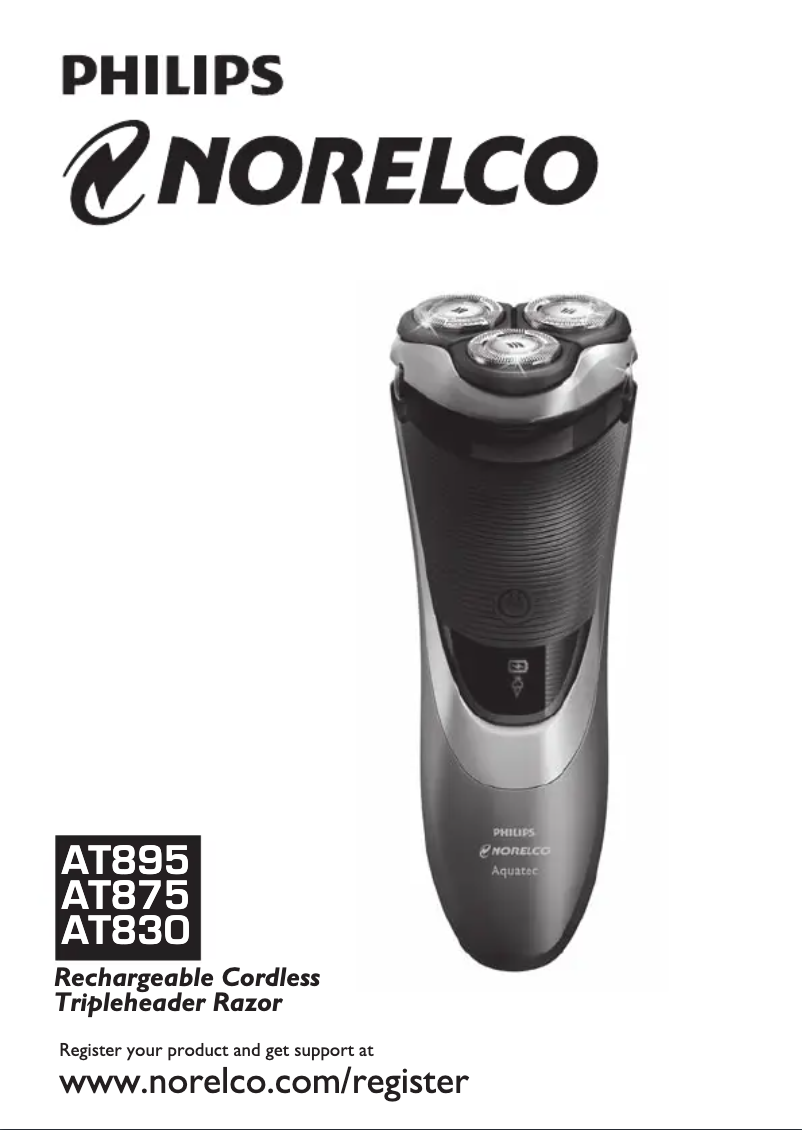 Página 1 del manual Manual de usuario Philips Norelco PowerTouch AT895