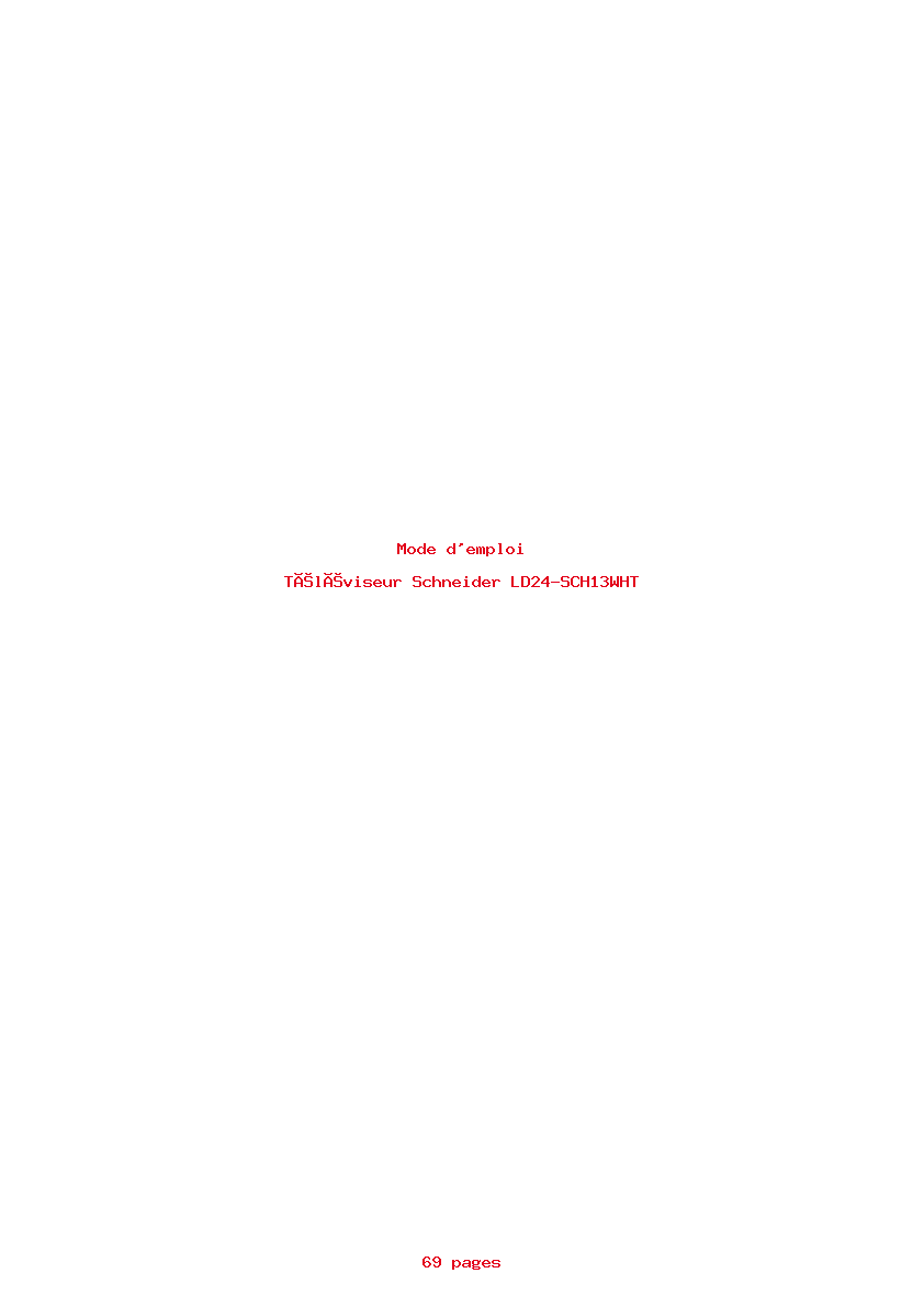 Page 1 de la notice Mode d'emploi Schneider LD24-SCH13WHT