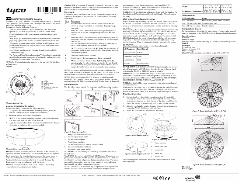 Page 1 de la notice Manuel utilisateur DSC PG9872