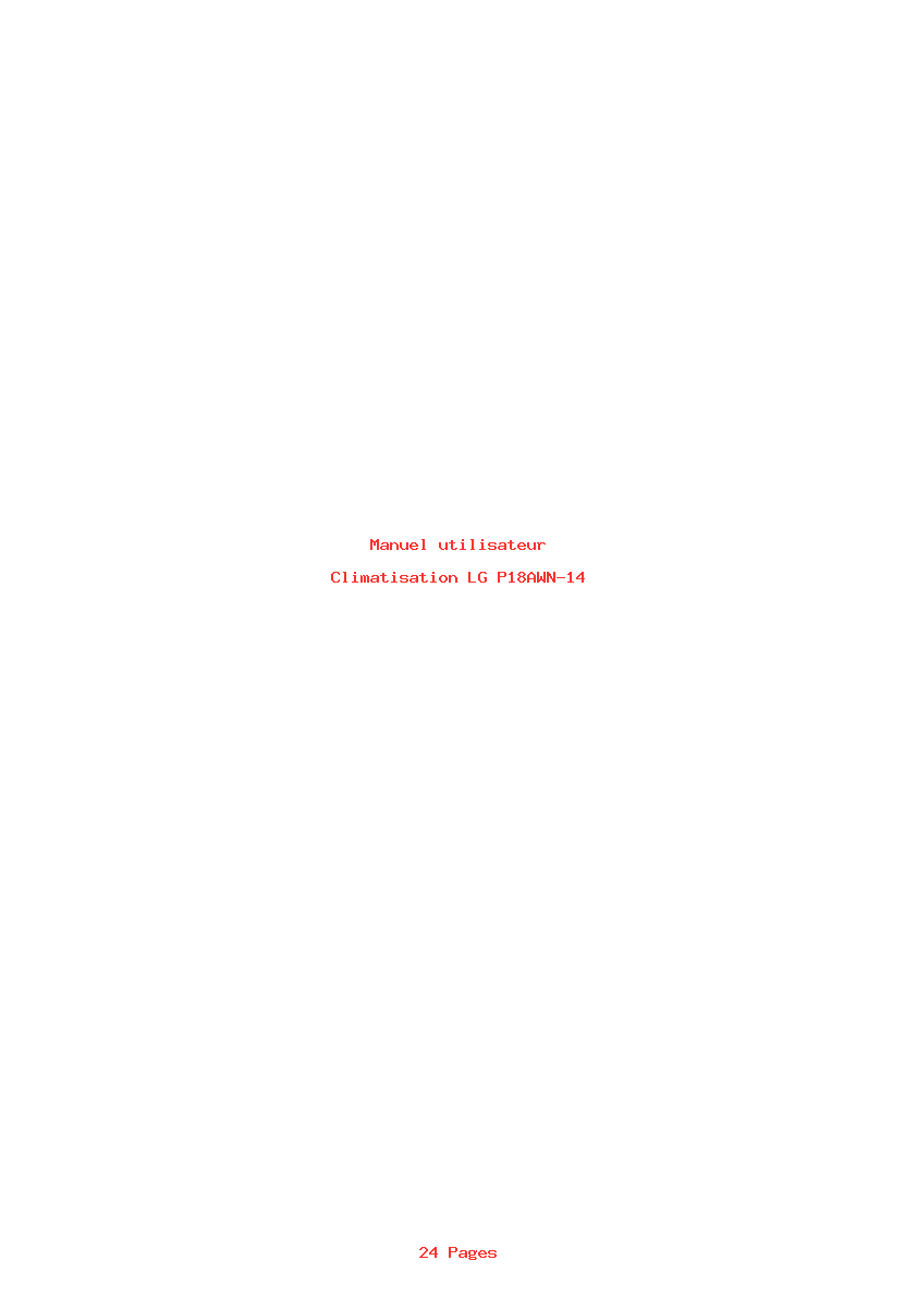 Page 1 de la notice Manuel utilisateur LG P18AWN-14
