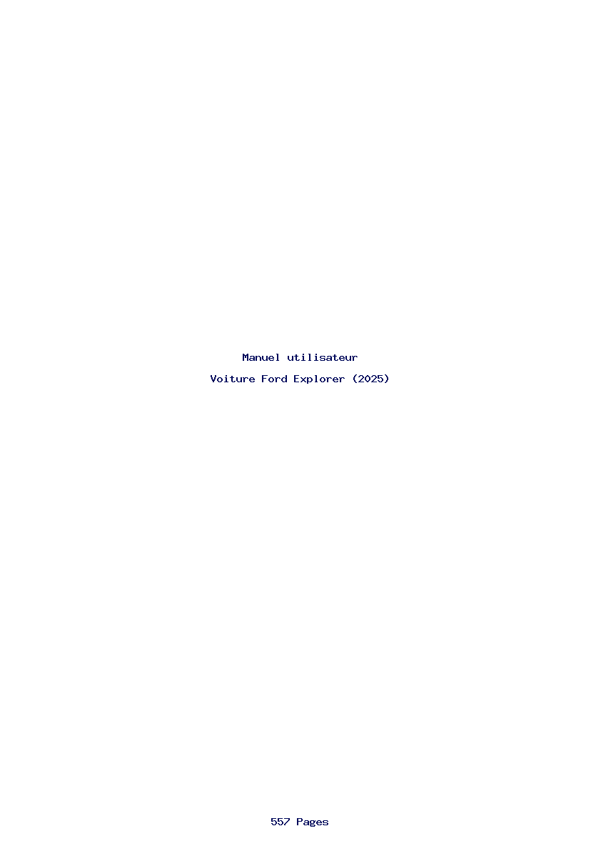 Page 1 de la notice Manuel utilisateur Ford Explorer (2025)