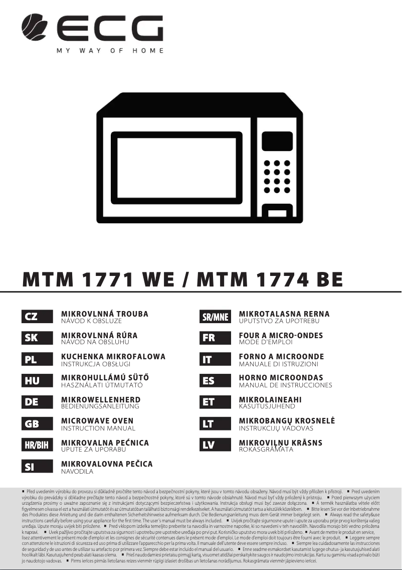 Page 1 of the manual User Manual ECG MTM 1774 BE