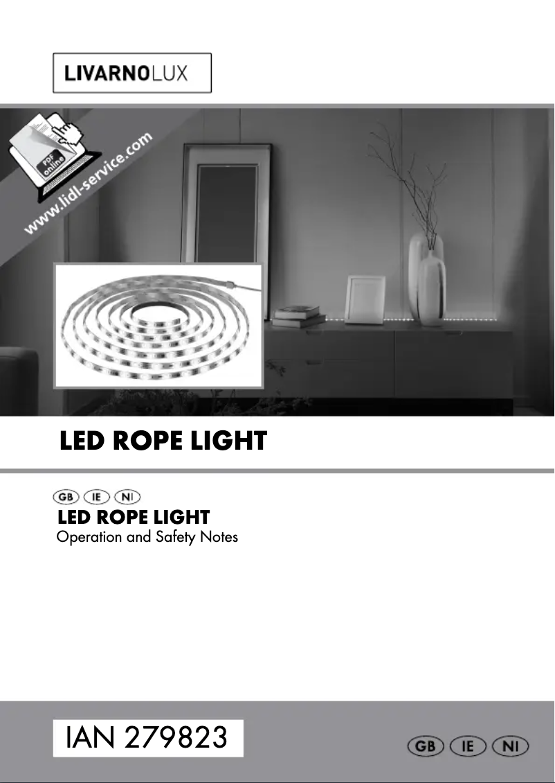 Page 1 de la notice Manuel utilisateur Livarno Lux IAN 279823