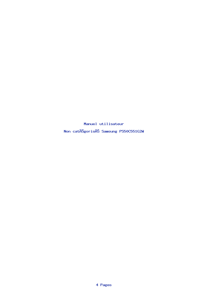 Page 1 de la notice Manuel utilisateur Samsung PS50C551G2W