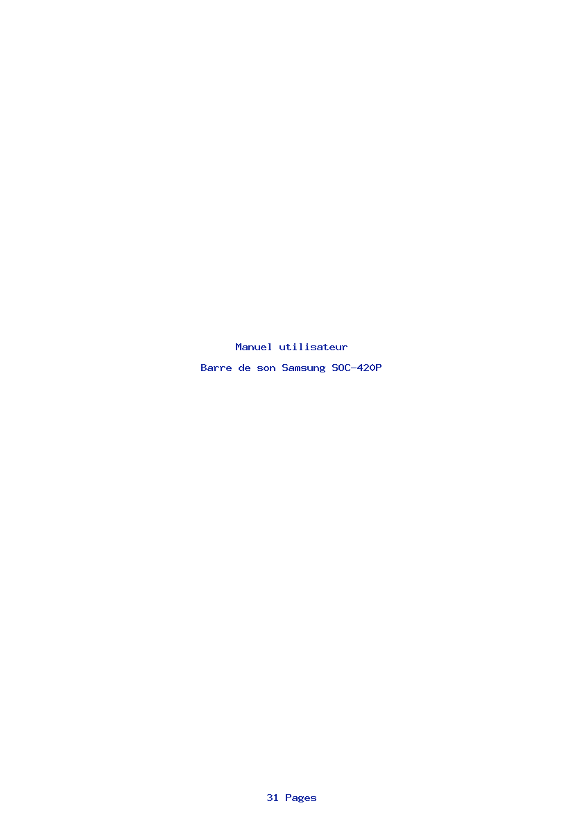 Page 1 de la notice Manuel utilisateur Samsung SOC-420P