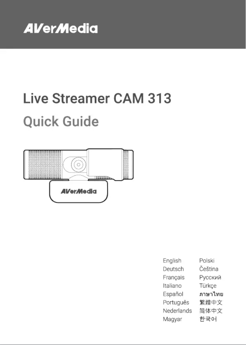 Page 1 de la notice Manuel utilisateur AVerMedia Live Streamer CAM 313