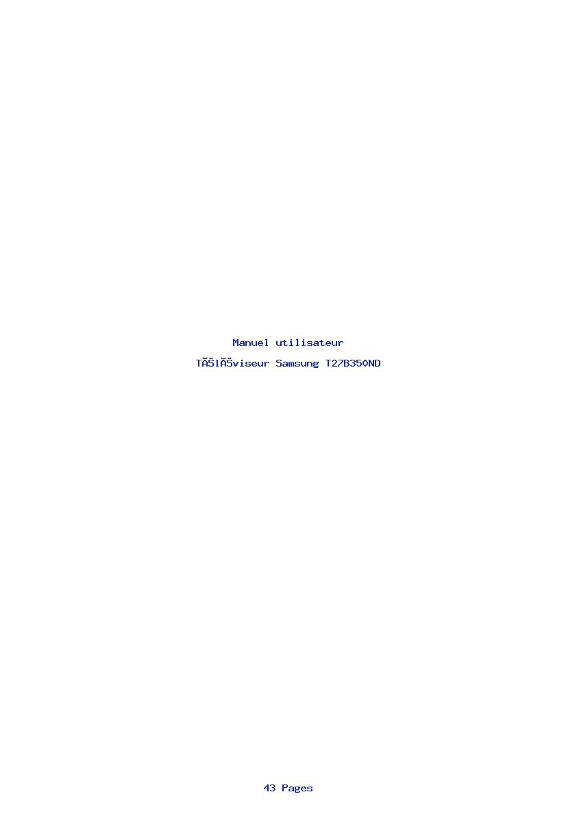Page 1 de la notice Manuel utilisateur Samsung T27B350ND