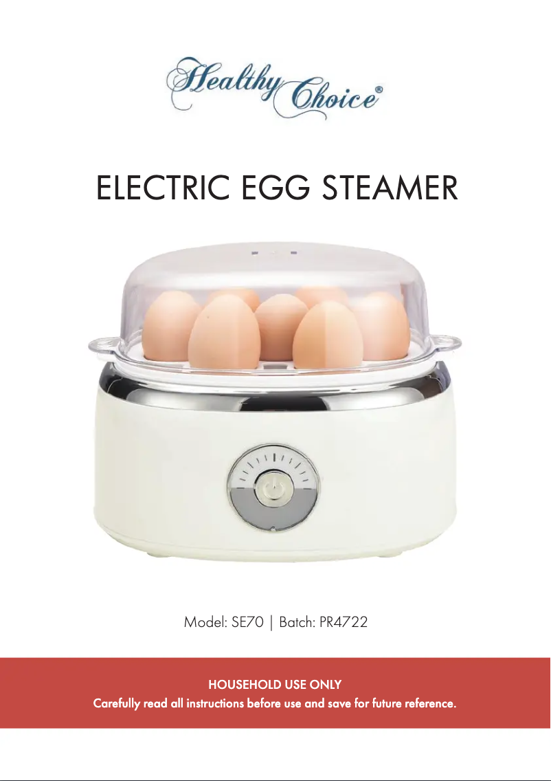 Page 1 de la notice Manuel utilisateur Healthy Choice SE70