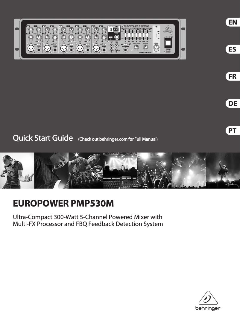Página 1 del manual Guía de inicio rápido Behringer Europower PMP530M