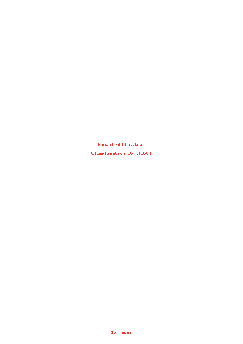 Page 1 de la notice Manuel utilisateur LG K126GH