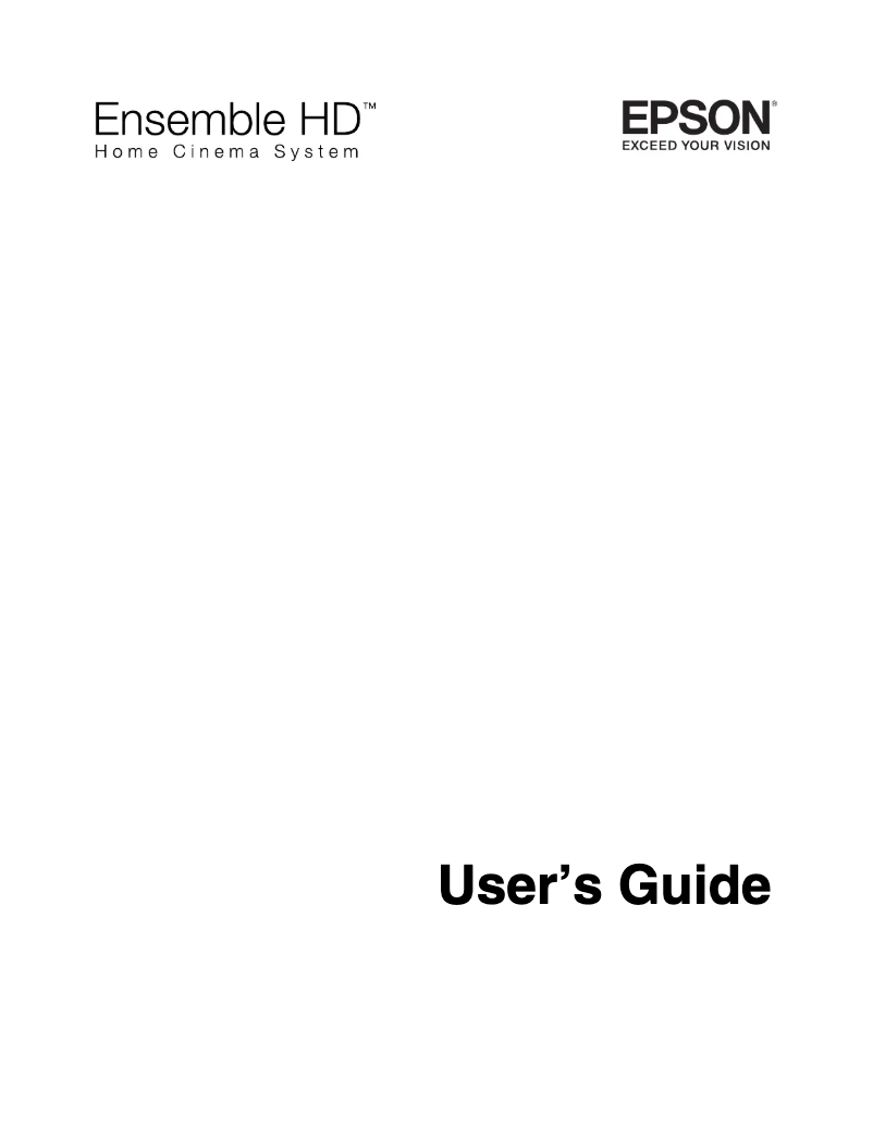 Página 1 del manual Manual de usuario Epson Ensemble HD 720