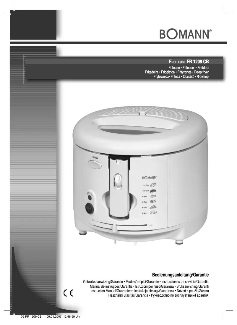 Page 1 de la notice Manuel utilisateur Bomann FR 1209 CB