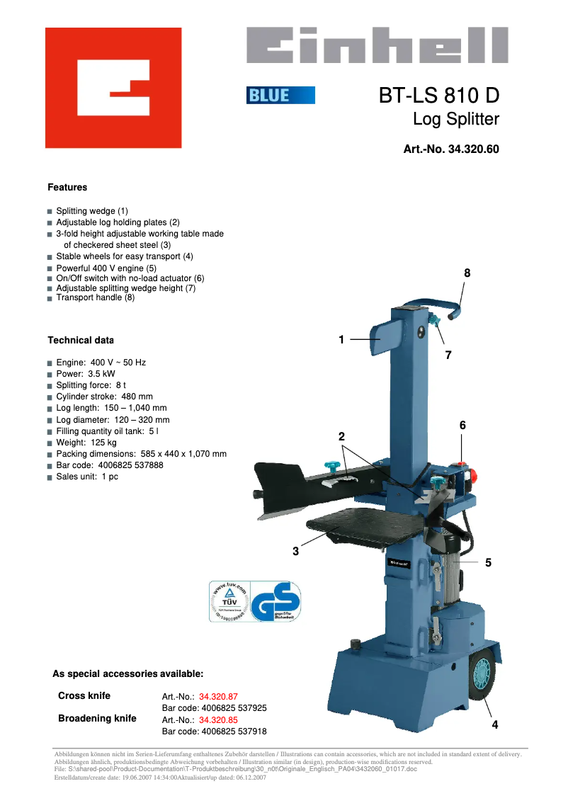 Página 1 del manual Manual de usuario Einhell BT-LS 810 D