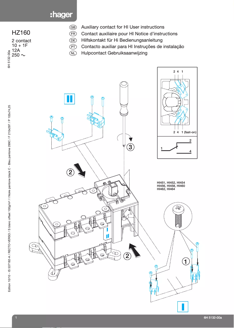 Página 1 del manual Manual de usuario Hager HZ160