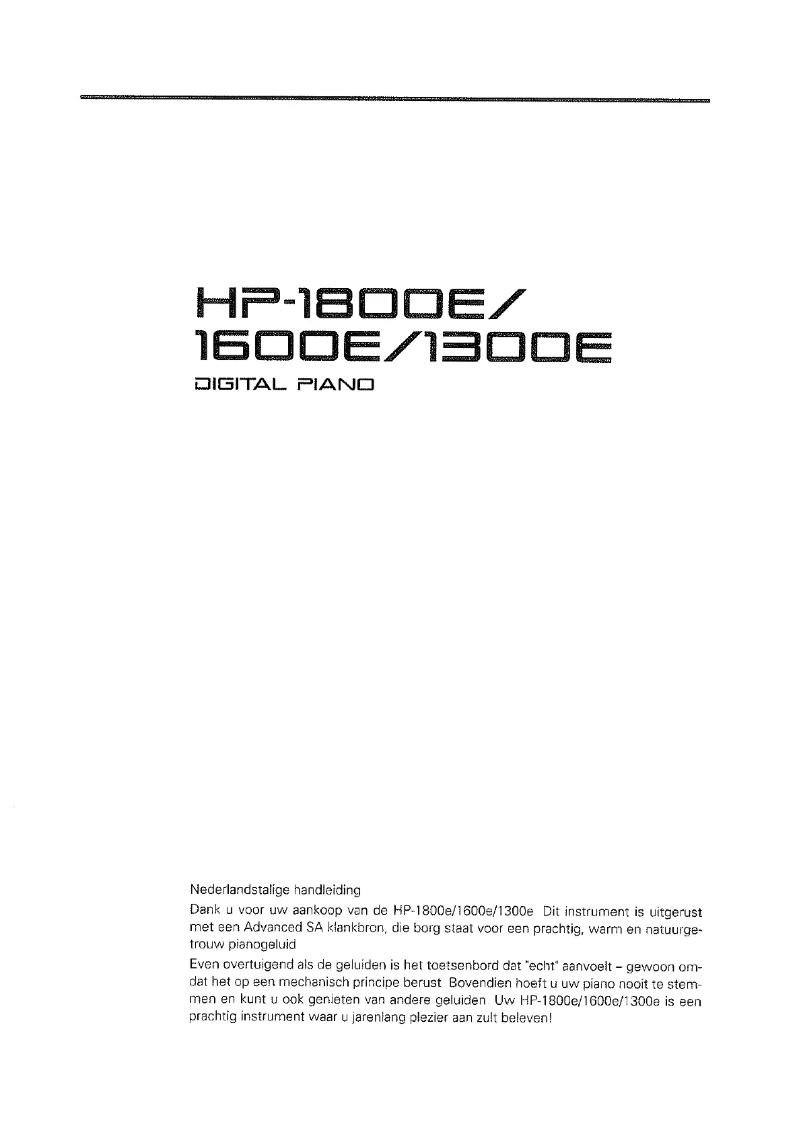 Page 1 de la notice Manuel utilisateur Roland HP-1800E