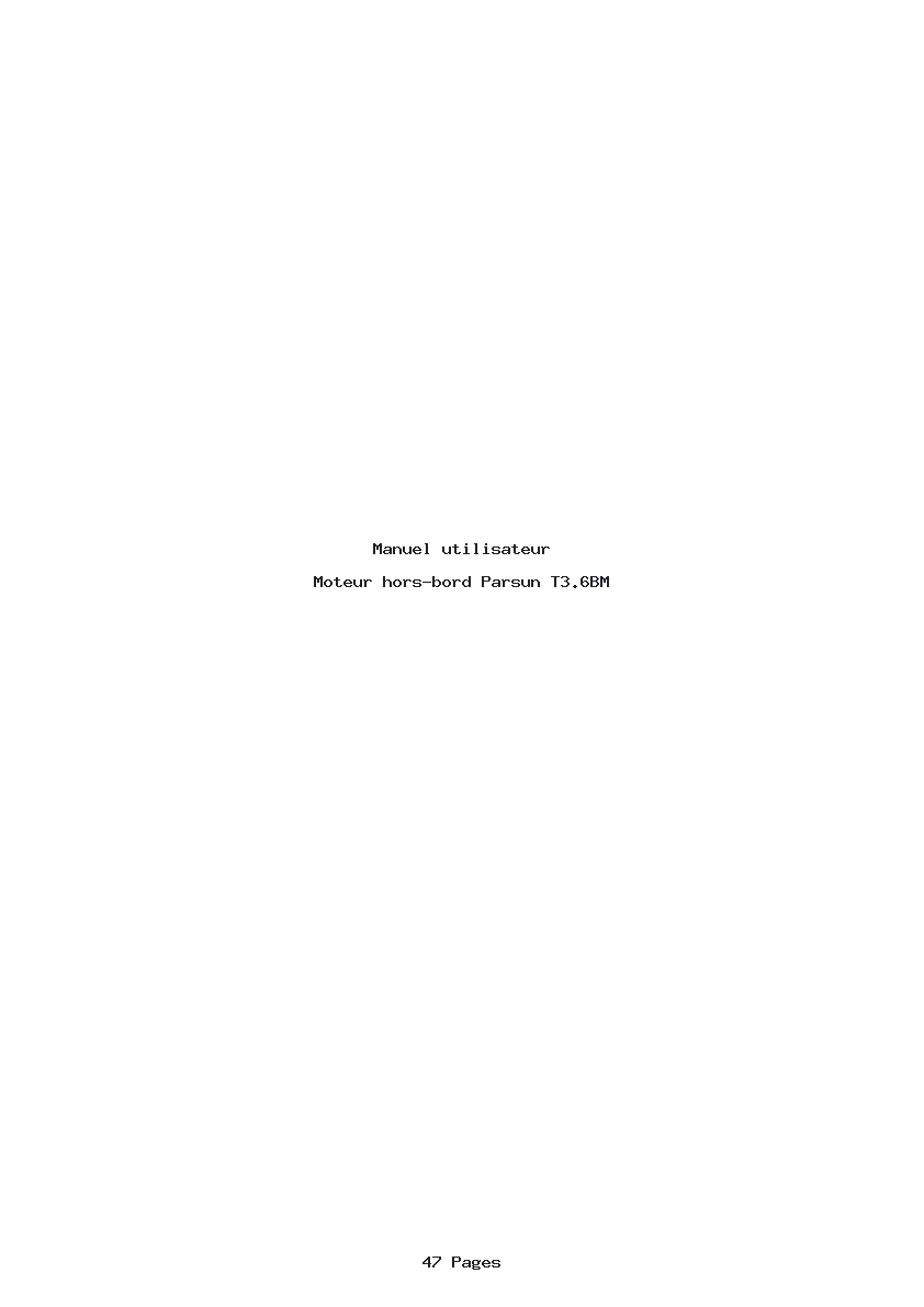 Page 1 de la notice Manuel utilisateur Parsun T3.6BM