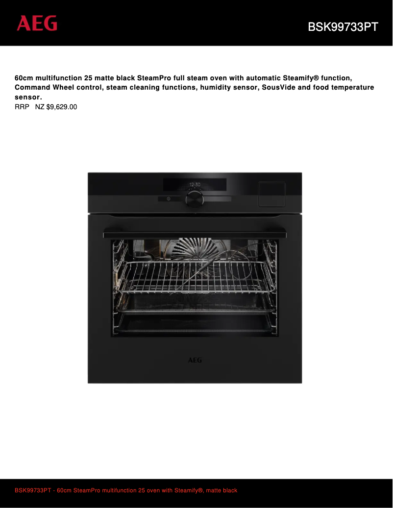 Page 1 de la notice Fiche technique AEG BSK99733PT