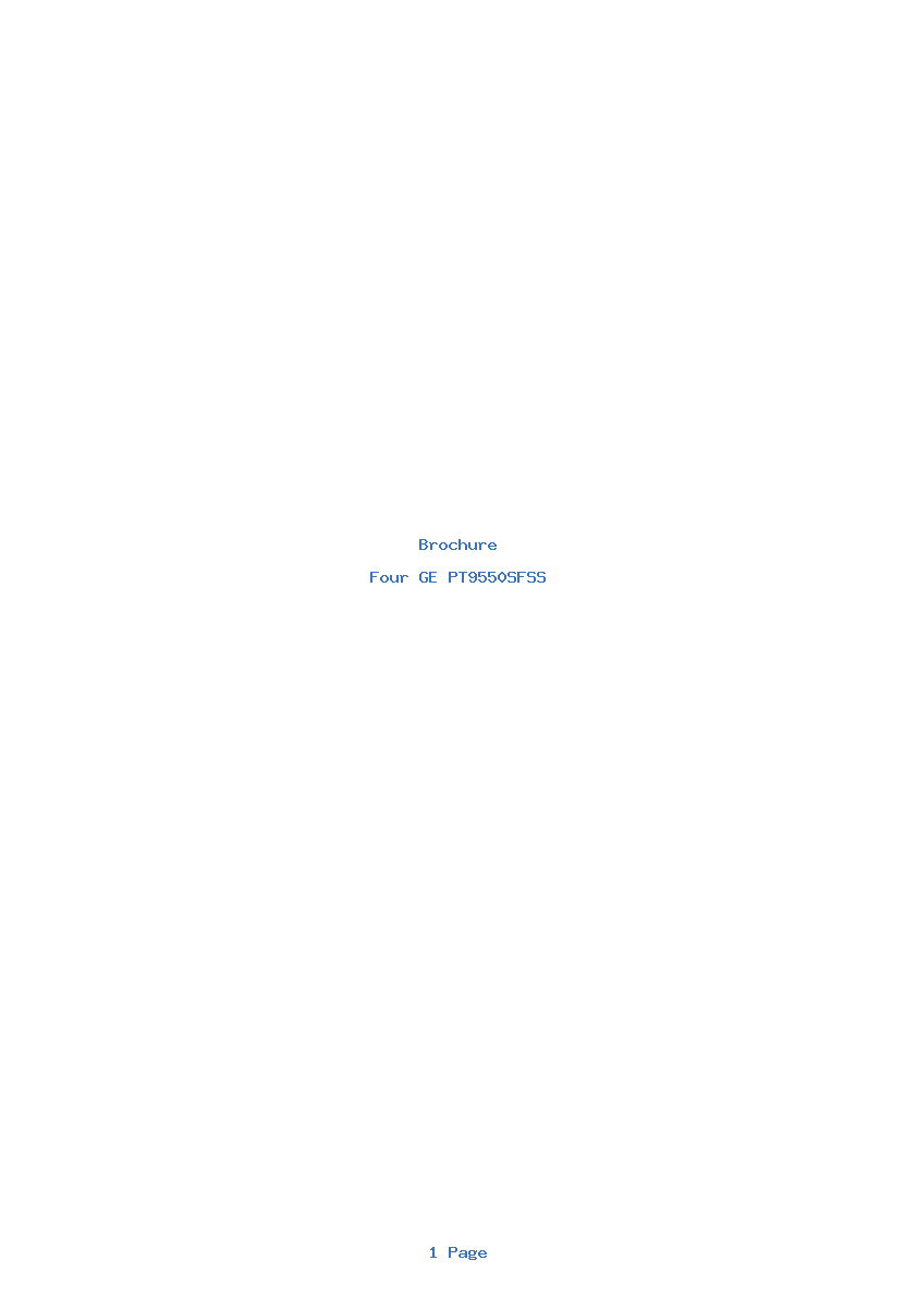 Page 1 de la notice Brochure GE PT9550SFSS