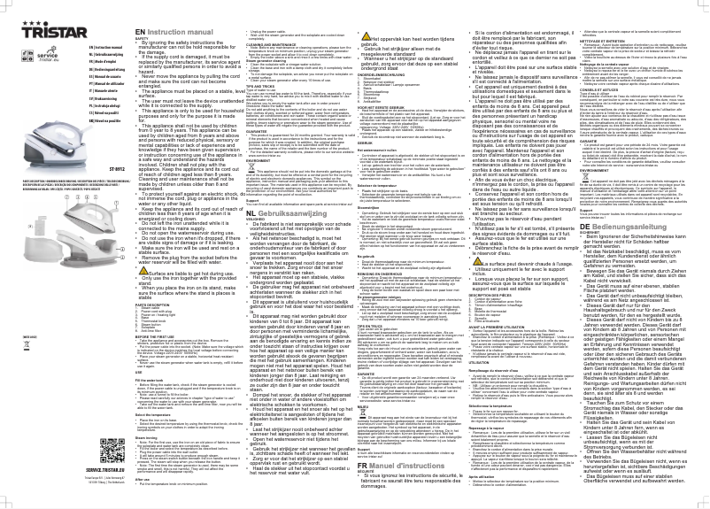 Page 1 de la notice Manuel utilisateur TriStar ST-8912