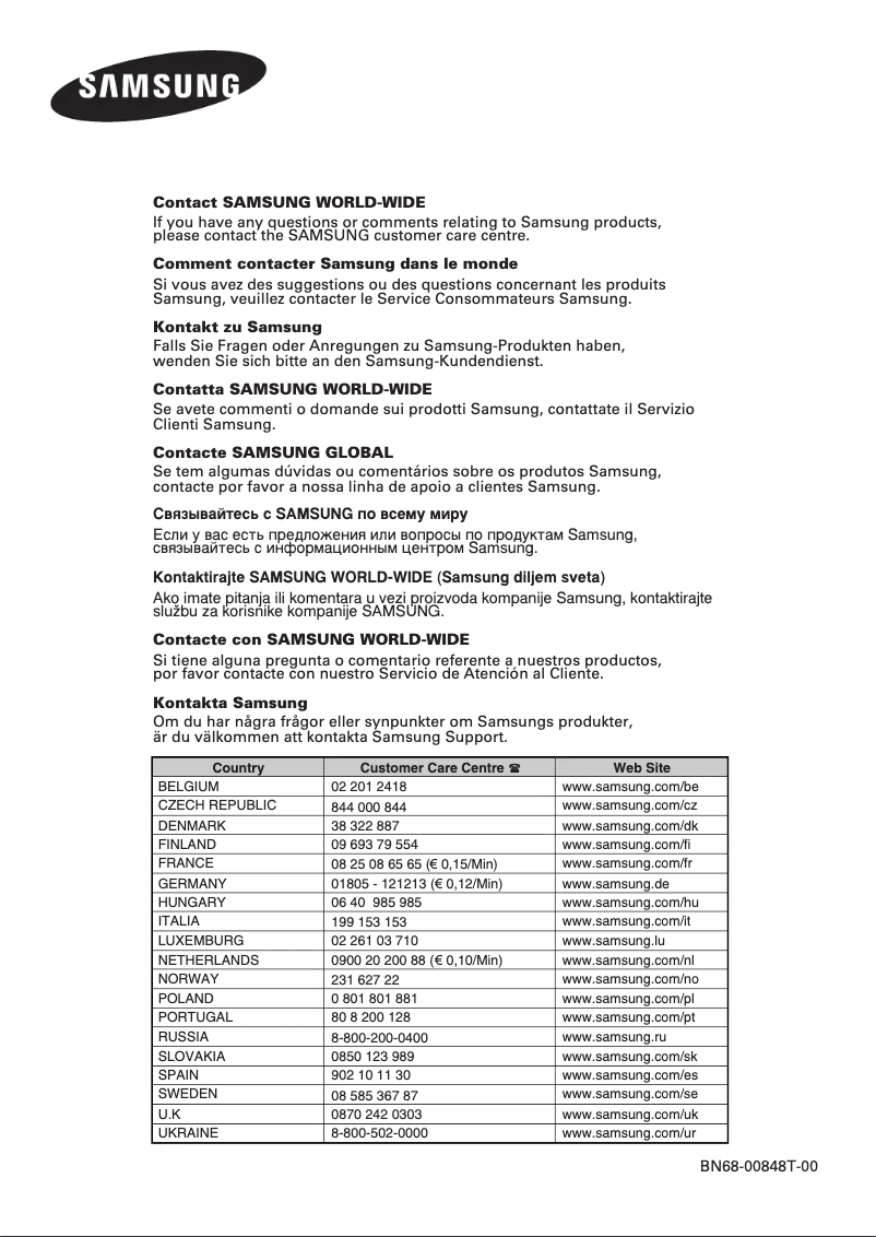 Page 1 de la notice Manuel utilisateur Samsung PPM42M6HS