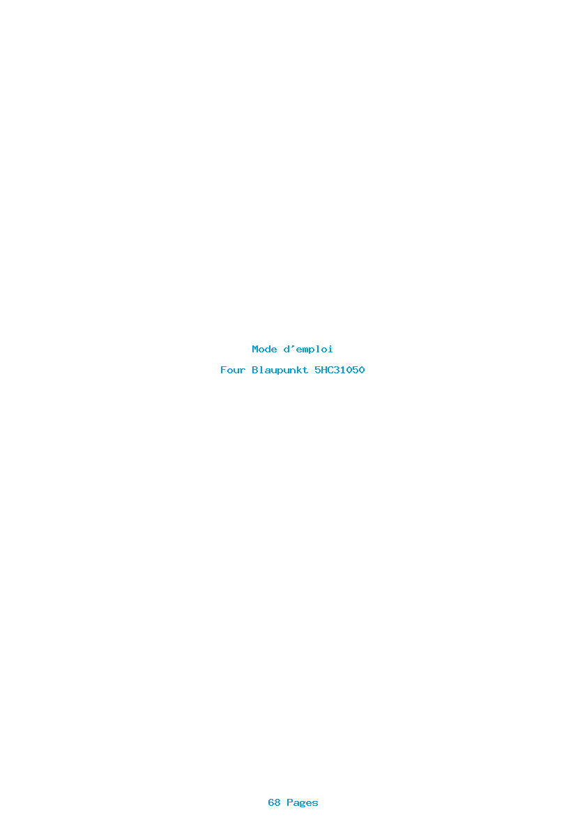 Page 1 de la notice Mode d'emploi Blaupunkt 5HC31050