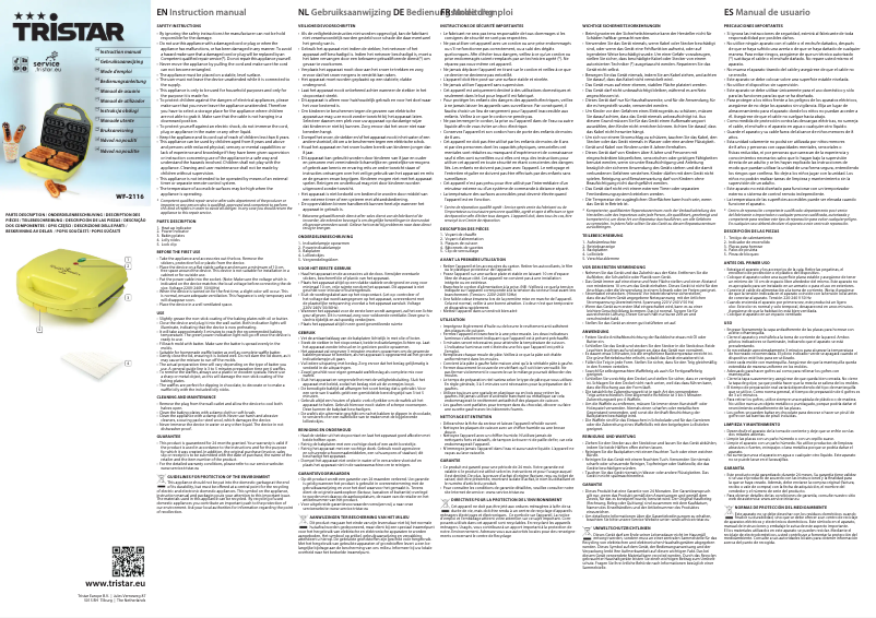 Página 1 del manual Manual de usuario TriStar WF-2116