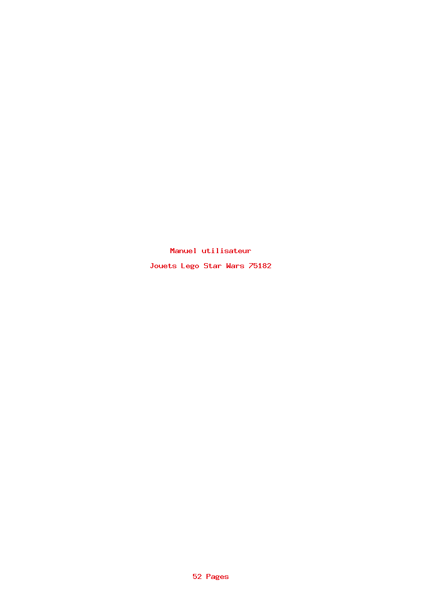 Page 1 de la notice Manuel utilisateur Lego Star Wars 75182