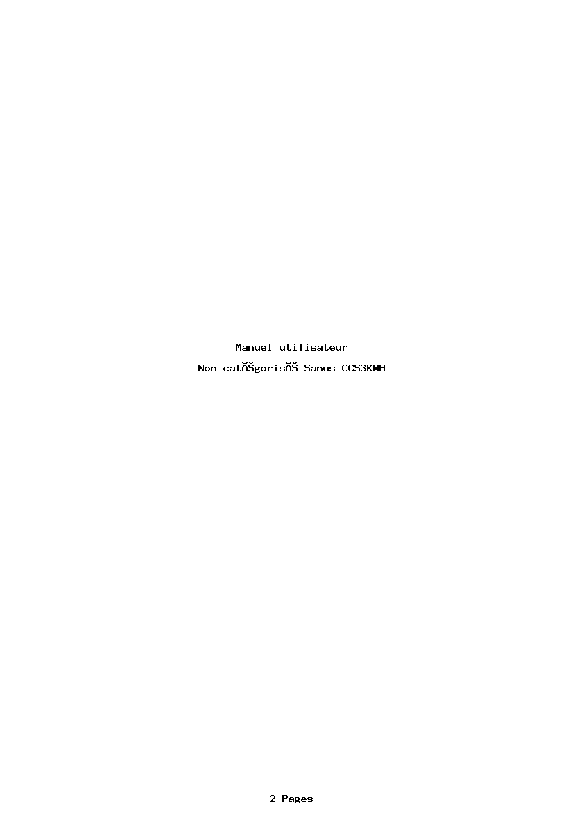 Page 1 de la notice Manuel utilisateur Sanus CCS3KWH