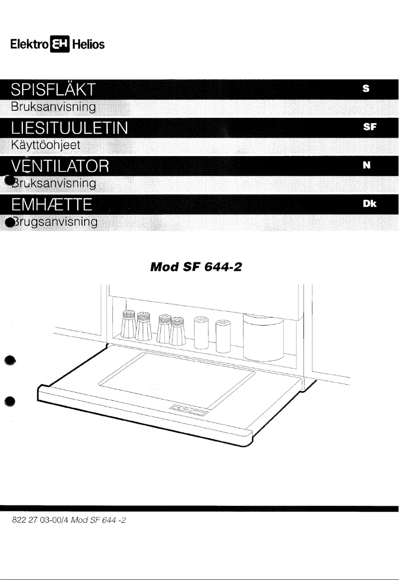 Page 1 of the manual User Manual Elektro Helios SF644-2