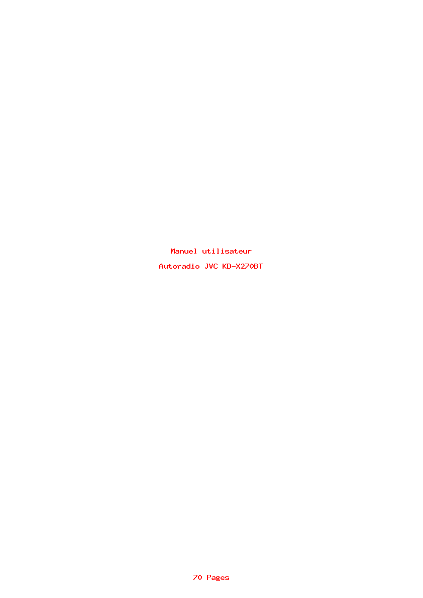 Page 1 de la notice Manuel utilisateur JVC KD-X270BT